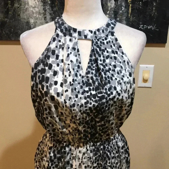 Banana Republic Factory Multi-Print Dotted Gray Black & White Maxi Dress-Size 8 - Picture 6 of 13